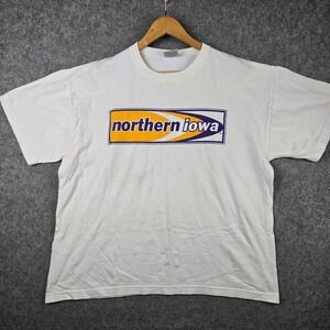 Vtg 90s Gear Sports Northern Iowa T-Shirt Mens XL White Made in USA